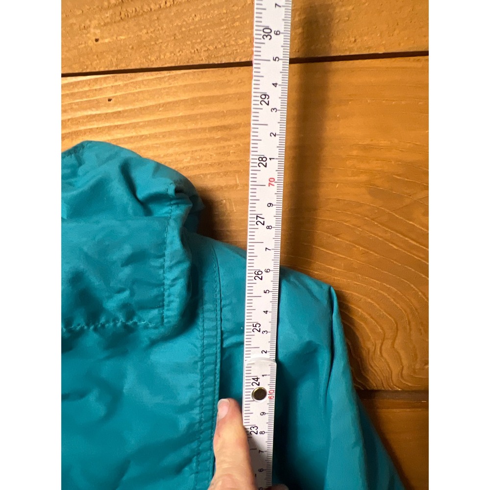 LL Bean‎ Teal Blue Pullover Anorak Jacket Hooded Lightweight Women M Vintage USA - Picture 4 of 10
